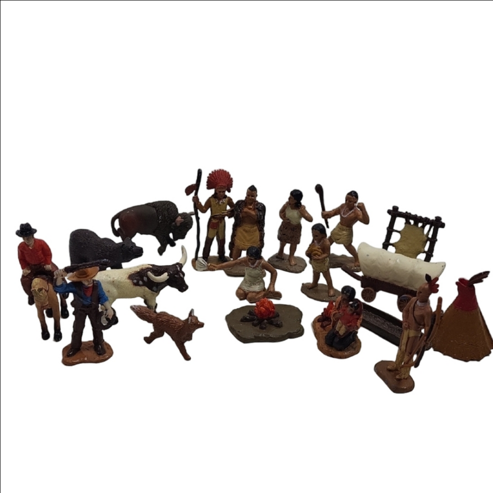 Safari Limited POCAHANTAS Indian Settlement 2 inch figures 20 pieces